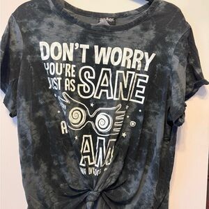 Harry Potter “Luna Love” Black Tie Front Short Sleeve T-Shirt